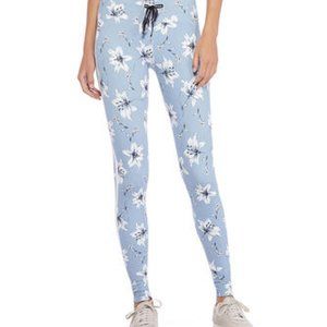 New AVEC LES FILLES Blue Floral Leggings L